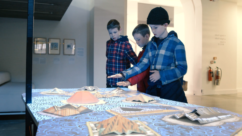V&A Digital Samsung Interactive Table Digital Projection Mapping Visitors use