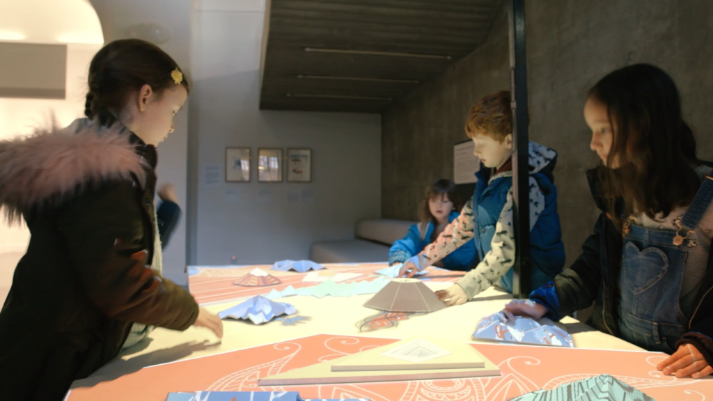 V&A Digital Samsung Interactive Table Digital Projection Mapping Visitors use